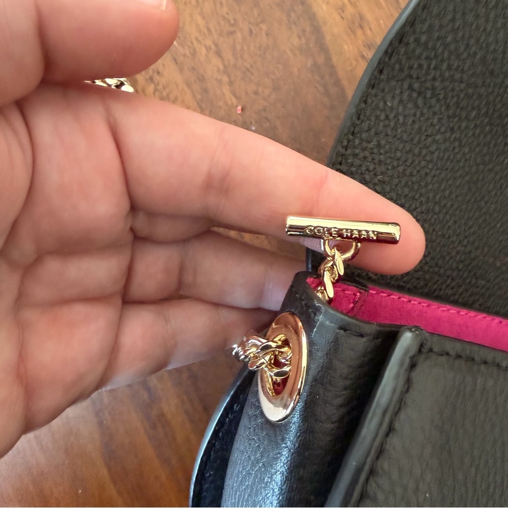 NWOT Cole Haan Black Leather Crossbody Bag - Picture 5 of 9